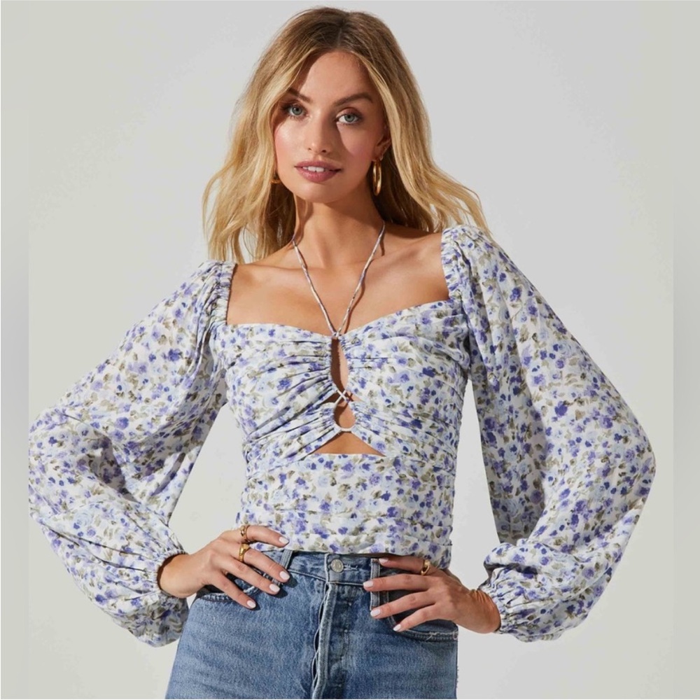 ASTR the label tavira halter blouse